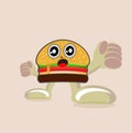 Hamburger Cheeseburger cartoon. Royalty Free Stock Photo