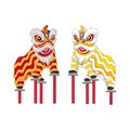 Two Chinese new year lion dance