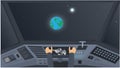 Dashboard. Control panel of a spaceship. Travel in space, vector illustration