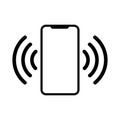 Mobile phone vibrating or ringing flat vector icon for apps and websites Royalty Free Stock Photo