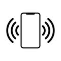 Mobile phone vibrating or ringing flat vector icon for apps and websites