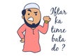 Cartoon Illustration Of Muslim Man