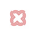 logo simbol ikon huruf x dengan gaya celtic