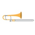 Trombone. Musical instrument, vector illustration