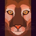 Lion face pop art portrait animal print premium vector