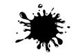 Vector black paint, ink splash, brushes ink droplets, blots. Black ink splatter background, isolated on white. Vector illustration Royalty Free Stock Photo