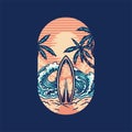 Surfing summer beach t-shirt graphic design