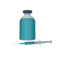 Vaccine. Syringe with ampoule, vector illustration