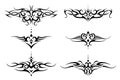 Set of tribal tattoo . Vector frame border pattern ornament decor collection.