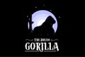 silhouette Gorilla vector logo illustration