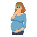Young beautiful pregnant woman covering mouth with hand Royalty Free Stock Photo