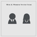 User account avatar, placeholder icon of men or women