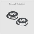 Coins Icon, Doller coin icons Royalty Free Stock Photo