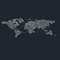 Global networks on the world map, vector illustration
