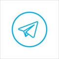 Telegram icon vector, icon bordered
