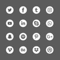 Rounded circle Social Media Vector icons