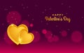 Beautiful valentine`s day banner with bokeh effect