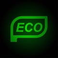 Eco light sign on car dashboard Royalty Free Stock Photo