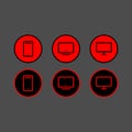 Abstract modern red universal oval vector logo web icons. Awesome graphic media design. Royalty Free Stock Photo