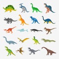 Dinosaurs cartoon prehistoric animals collection vector illustration