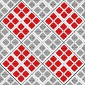 Romanian and moldavian seamless pattern with traditional red squares and lines. Repetitive eastern european background for clothes