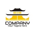 Illustration vector graphic of yellow chinese town logo