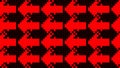 Black right arrow and red left arrow pixel art pattern