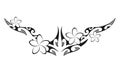 Maori style tattoo. Ethnic decorative oriental ornament with Frangipani Plumeria flowers.