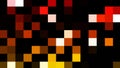 Blurred mosaic with red, orange, yellow, brown, and white color on black background Royalty Free Stock Photo