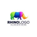 The colorful rhino abstract logo