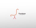 Abstract furniture logo with art lines simple