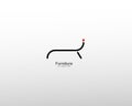 Abstract furniture logo with art lines