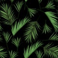 Tropical abstract bright green leaves seamless pattern. Exotic tropical forest for wallpaper, greeting card and fashion design.