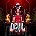 Devil girl esport mascot logo