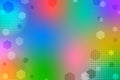 Vector Abstract Hexagons, Circles and Halftone Dots in Colorful Gradient Background Royalty Free Stock Photo