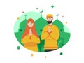 Illustration Vector Graphic of Ramadan greeting from husband and wife Royalty Free Stock Photo