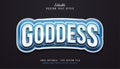 Goddess Text in Blue and White with E-sport Style and Embossed Effect Royalty Free Stock Photo