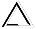 Minimalist triangule logo illustration in black and white Royalty Free Stock Photo