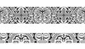 Set of maori polynesian tattoo bracelets border. Tribal sleeve seamless pattern vector. Royalty Free Stock Photo