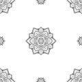 Decorative mandala with leaves on white background. Seamless orient abstract pattern.