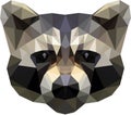 Low poly raccoon head