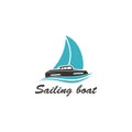 Catamaran sailboat vector logo