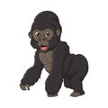 Cute gorilla cartoon isolated on white background Royalty Free Stock Photo