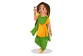 Punjabi Girl Vector Cartoon Illustration Royalty Free Stock Photo