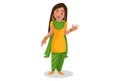 Punjabi Girl Vector Cartoon Illustration Royalty Free Stock Photo