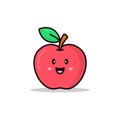 Illustration vector graphic of cute apple Royalty Free Stock Photo