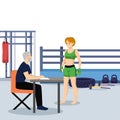 Vector mixed martial arts woman wrestler wearing sportswear