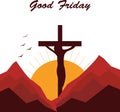 Good Friday Christian Religious Occasion With Jesus Cross for poster backgound social media post greeting banner Royalty Free Stock Photo