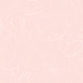 Seamless vintage pattern with pastel colors tulips line silhouette on pink beige background. Royalty Free Stock Photo