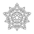 Decorative star mandala with simple swirls and vintage elements on white isolated background. Royalty Free Stock Photo